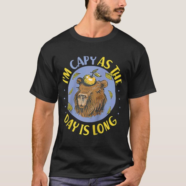 Capybara I'm Capy As The Day Is Long Raglan Baseba T-Shirt (Front)
