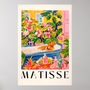 Capybara in Bathtub Art Print Pink Tropical