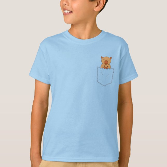 Capybara In Pocket T-Shirt (Front)