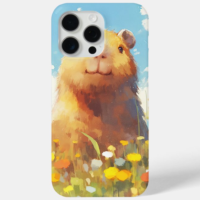 Capybara in the Meadow Case-Mate iPhone Case (Back)