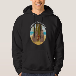 Capybara Is Calling Funny Capibara Rodent Animal L Hoodie
