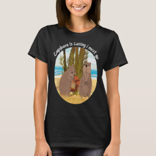Capybara Is Calling Funny Capibara Rodent Animal L T-Shirt