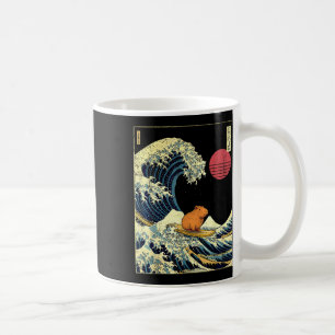 Capybara Japanese Kanagawa Wave Funny Surf Animal Coffee Mug