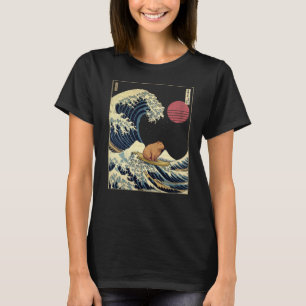 Capybara Kanagawa Wave Funny Surf Animal T-Shirt