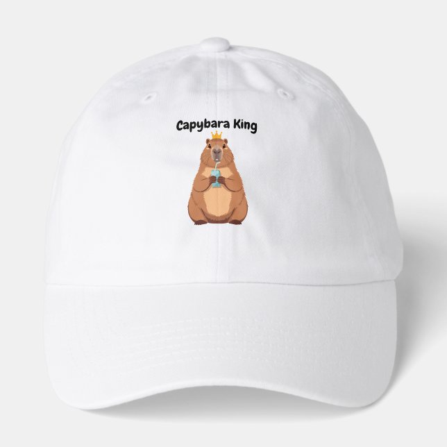 Capybara King Kids Cap – Cute Crown Animal Hat (Front)