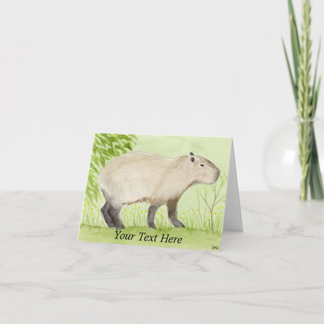 Capybara Letterpress Thank You Card (Front)