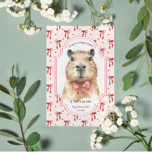 Capybara Love: No Cap Valentine's Day Card