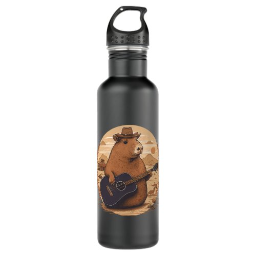 Capybara Lover Cute and funny Capybara Country Mus Stainless Steel Water Bottle