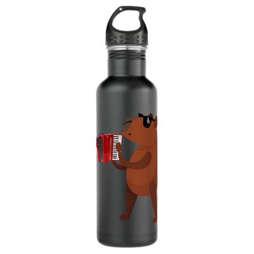 Capybara Lover Funny Capybara Wearing Sunglasses P Stainless Steel Water Bottle