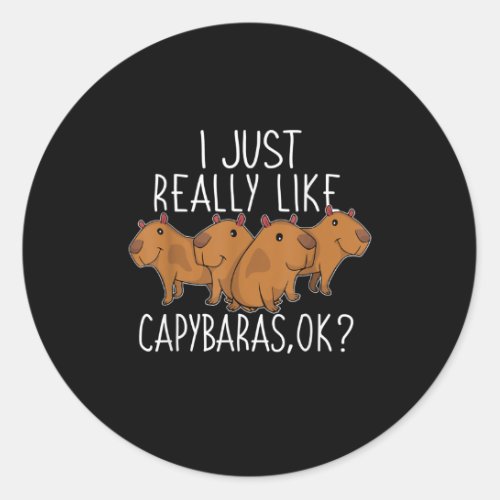 Capybara Lover Kids Women Cute Capybara Classic Round Sticker