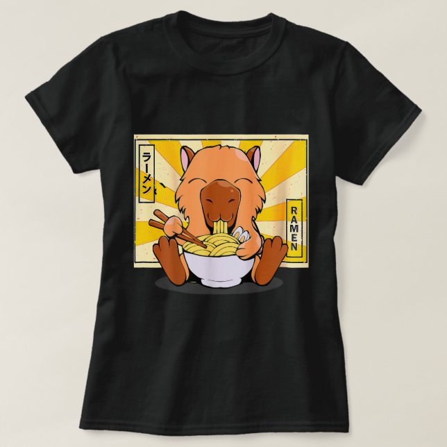 Capybara Lover Ramen Capybara Tshirt Kawaii Anime  (Design Front)