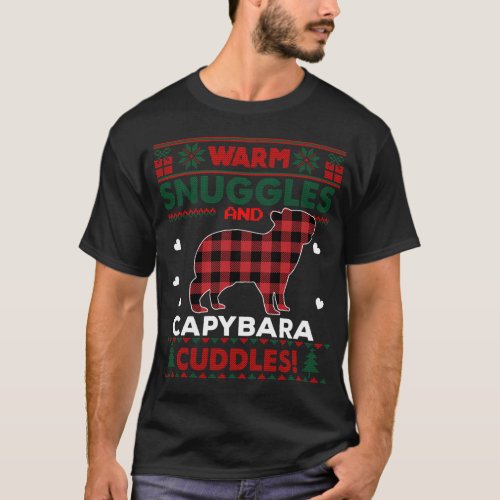 Capybara Lovers Cute Pajama Horse Ugly Christmas S T_Shirt