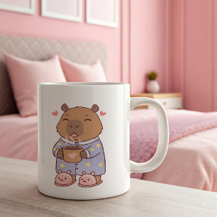 Capybara Loves Coffee Mug   Cute & Funny Animal 