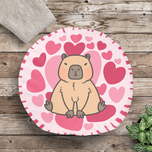 Capybara Loves With Lot of Hearts Pouf