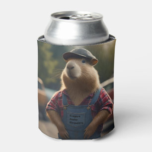 "Capybara Mechanic: Grease, Gears, and Good Vibes" Can Cooler