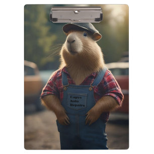 "Capybara Mechanic: Grease, Gears, and Good Vibes" Clipboard