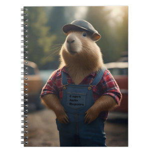 "Capybara Mechanic: Grease, Gears, and Good Vibes" Notebook