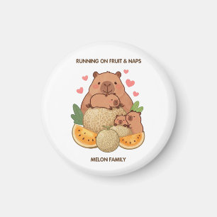 Capybara Melon Family – Fruit & Naps Sticker Magnet