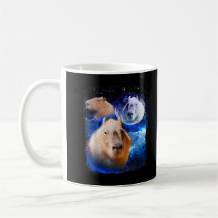 Capybara Meme moon Funny Capybaras Vintage Kawaii Coffee Mug