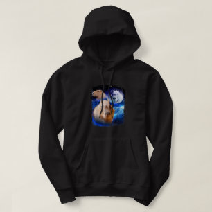 Capybara Meme moon Funny Capybaras Vintage Kawaii Hoodie