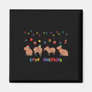 Capybara Merry Christmas Capybaras Lover Funny Cap Magnet