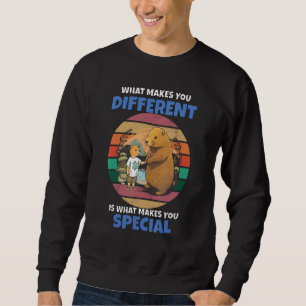 Capybara Mom and Child Puzzle Autism Awareness Mon Sweatshirt