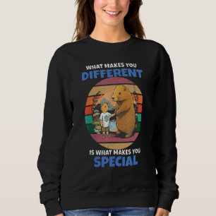 Capybara Mom and Child Puzzle Autism Awareness Mon Sweatshirt