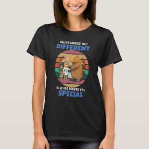 Capybara Mom and Child Puzzle Autism Awareness Mon T-Shirt