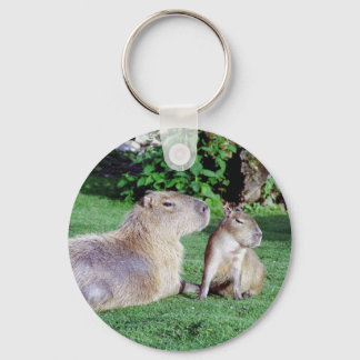 Capybara Mom and Son Keychain