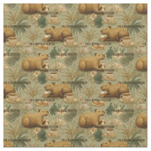 Capybara Morning Coffee Breakfast Botanical Art