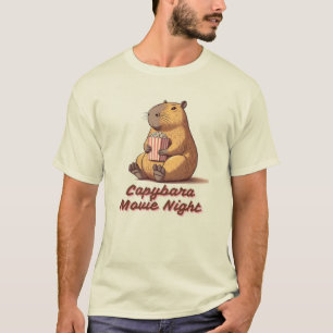 Capybara Movie Night T-Shirt - Chill Vibes Only