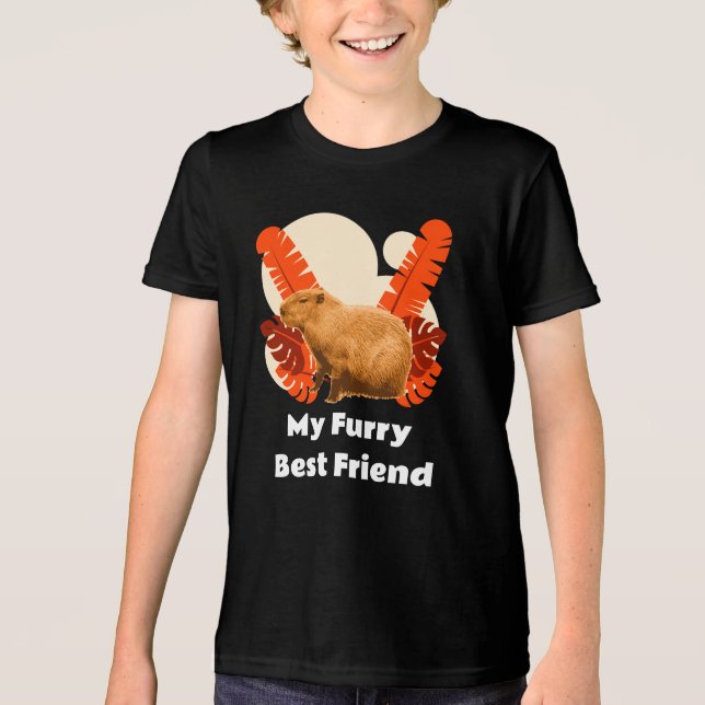 Capybara My Furry Best Friend Tri-Blend Shirt (Front)