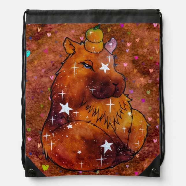 Capybara named Dream Drawstring Bag (Front)
