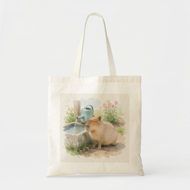 Capybara Napping Beside The Orchard Watering Troug Tote Bag