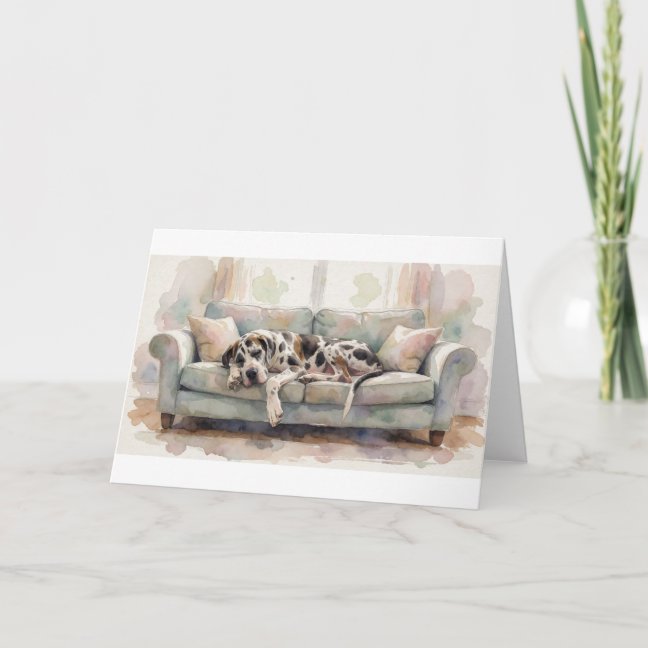 Capybara Napping In The Hot Spring Steam Greeting  Card