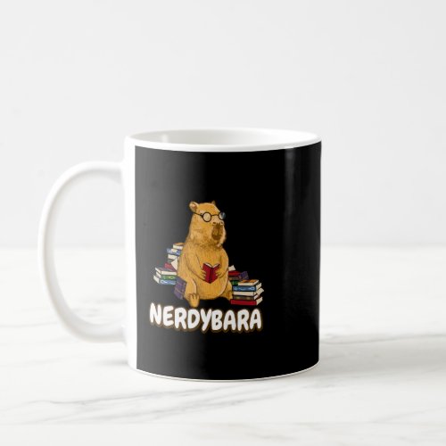 Capybara Nerdybara Book reading Teacher School Ner Coffee Mug