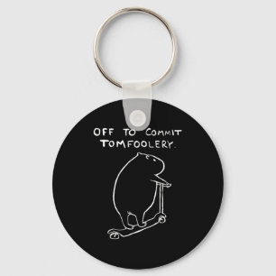Capybara Off To Commit Tomfoolery Keychain