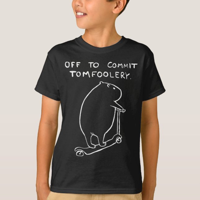 Capybara Off To Commit Tomfoolery  T-Shirt (Front)