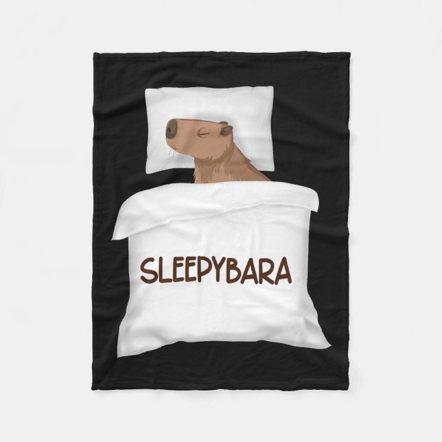 Capybara Official Sleep Pajamas Nightgown Sleepyba Fleece Blanket (Front)