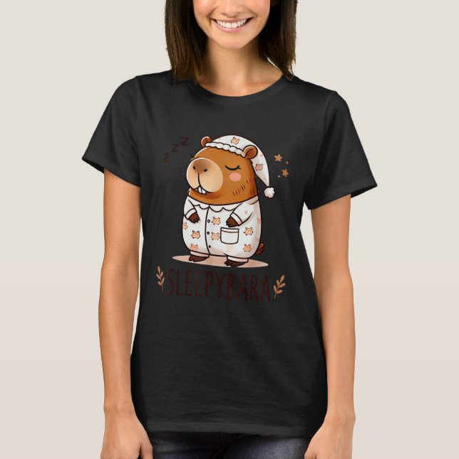 Capybara Official Sleep Pajamas Nightgown Sleepyba T-Shirt (Front)
