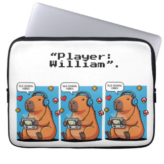 Capybara Old School Gamer Laptop Sleeve
