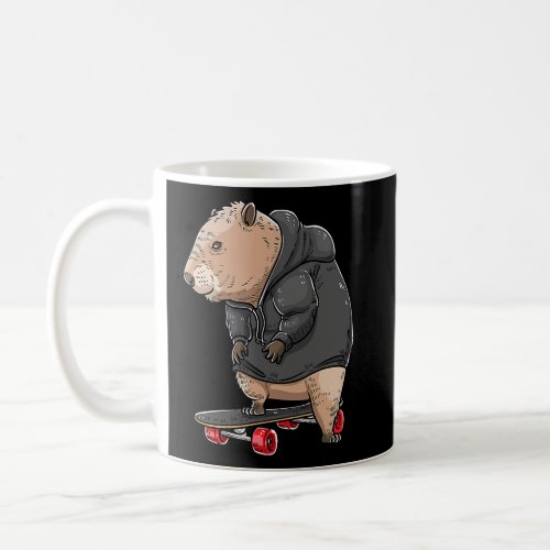 Capybara On A Skateboard Rodent Skater Skateboarde Coffee Mug
