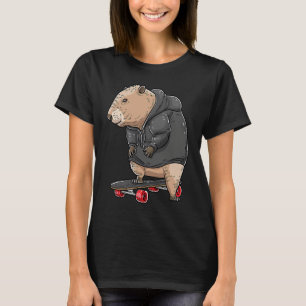 Capybara On A Skateboard Rodent Skater Skateboarde T-Shirt
