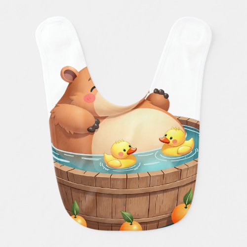 Capybara Onsen Baby Bib