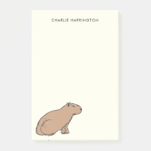 Capybara Original Art Cute Hand-Drawn Animal Post-it Notes