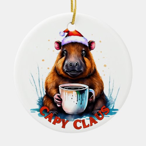 Capybara Ornament Capybara Christmas Gift Idea Ceramic Ornament