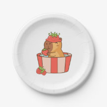 Capybara Paper Plates | Cute Animal Party 