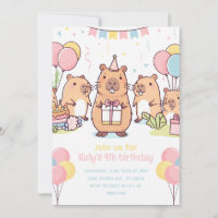 Capybara Party Invitation capybara Birthday Party