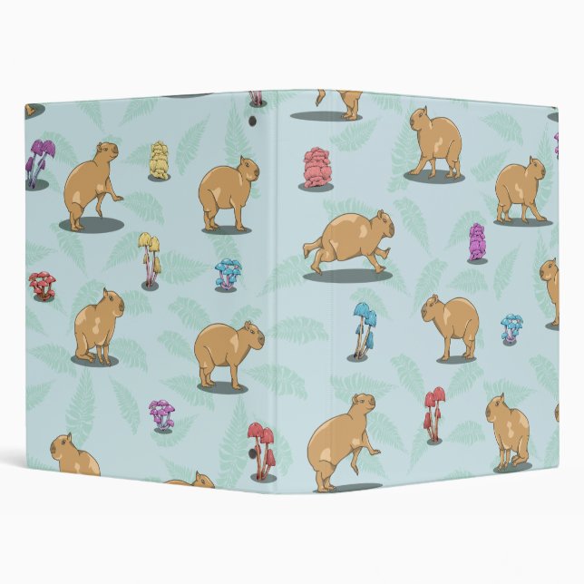 Capybara Pattern 3 Ring Binder (Background)