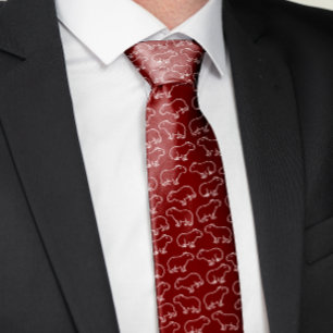 Capybara Pattern Neck Tie